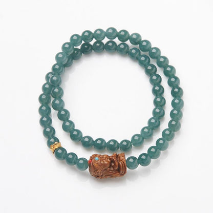 Natural Blue Water Jade Bracelet for Women Zakira Ram New Chinese Style Double Circle Bracelet Zakira Empress Tibetan Style Bracelet