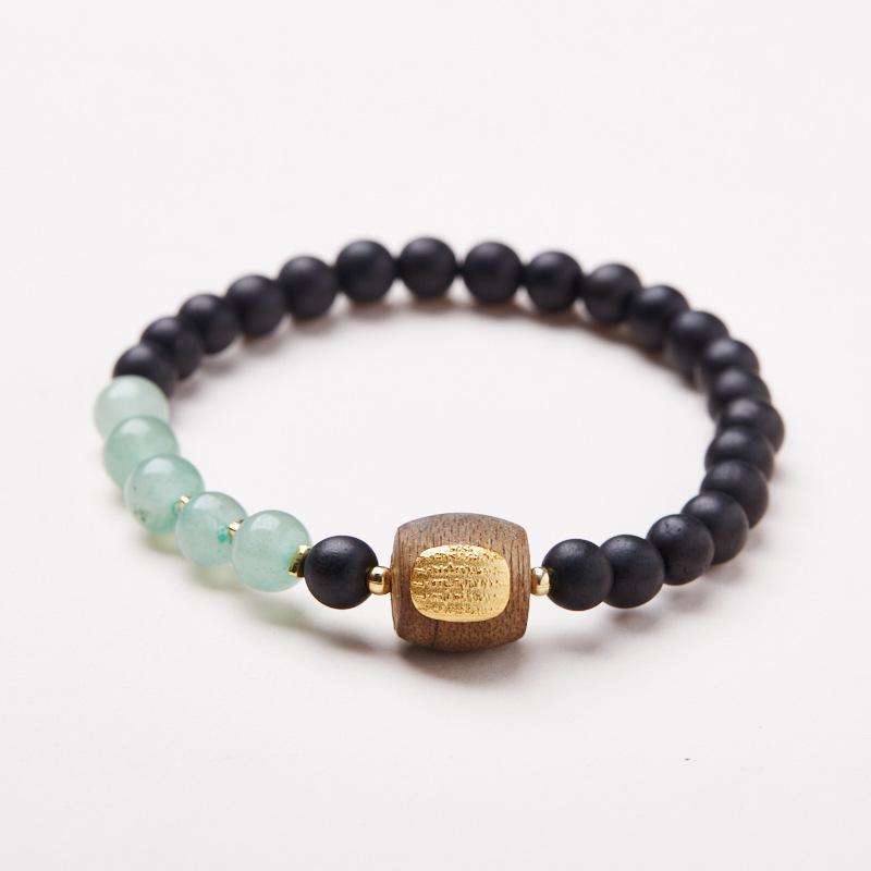 Half Mountain Half Water Soil Agarwood Green Dongling Five Strands Bracelet Niche High-end Bracelet Gift Live Streaming Source