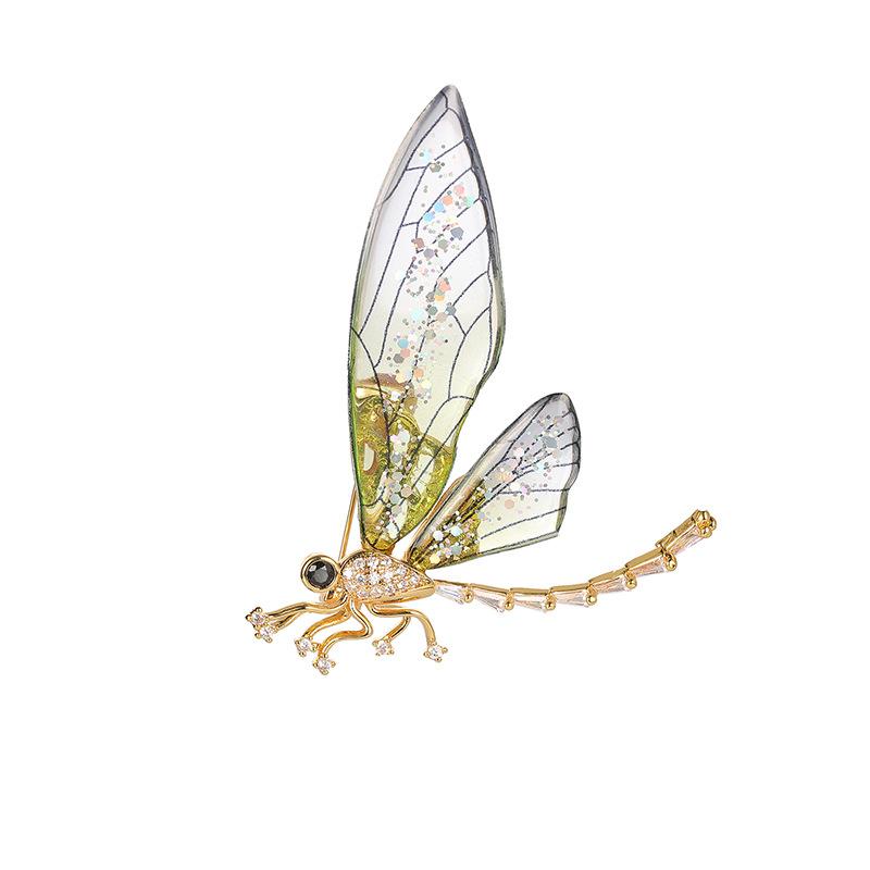 Sparkling Acrylic Transparent Wings Dragonfly Brooch Clothing Accessories Butterfly Corsage Bee Pin