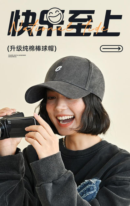 Spring Summer Hat Women Outdoor Sun Protection Baseball Cap Men Original Retro Embroidery Face Slimming Duckbill Cap