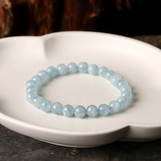 Jewelry Brazilian Natural Aquamarine Bracelet DIY Single Circle Bracelet Women's Happiness Gemstone