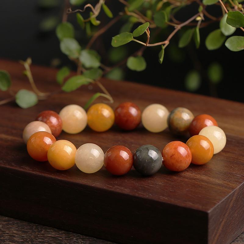 Temple Natural Xinjiang Pumpkin Beads Bracelet Couple Retro Ethnic Style Gourd Pumpkin Jinsi Jade Bracelet