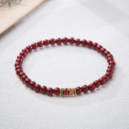 Xiangxi Natural Cinnabar Bracelet Good Luck Koi Purple Gold Sand Bracelet Zodiac Year Chen Sand Bracelet Gift