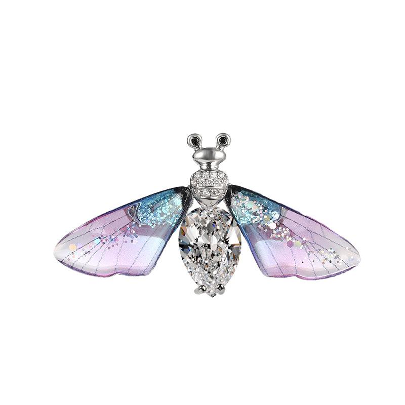 Sparkling Acrylic Transparent Wings Dragonfly Brooch Clothing Accessories Butterfly Corsage Bee Pin