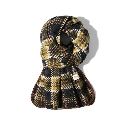 Autumn Winter Warm Scarf for Women British Christmas Plaid Red Scarf Retro Versatile Couple Shawl Neck Warmer