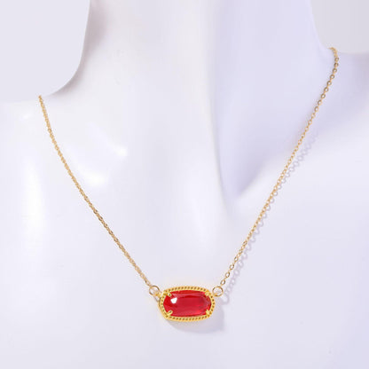 Natural Stone 12 Birthstone Necklace Crystal Pendant Bracelet Light Luxury Electroplated Real Gold Color Retention