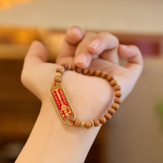 Temple Style Milk Fragrance Barbie Sandalwood Bracelet Tai Tai Brand Good Luck Snake Year Bracelet New Year Cultural Gift