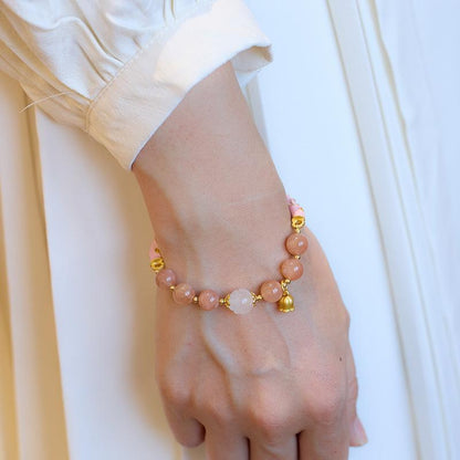 Xianji Same Style Half-Life Natural Sunstone Bracelet for Women Lily of the Valley Ruyi Half Bracelet Best Friend Gift