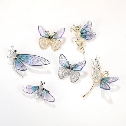 Sparkling Acrylic Transparent Wings Dragonfly Brooch Clothing Accessories Butterfly Corsage Bee Pin