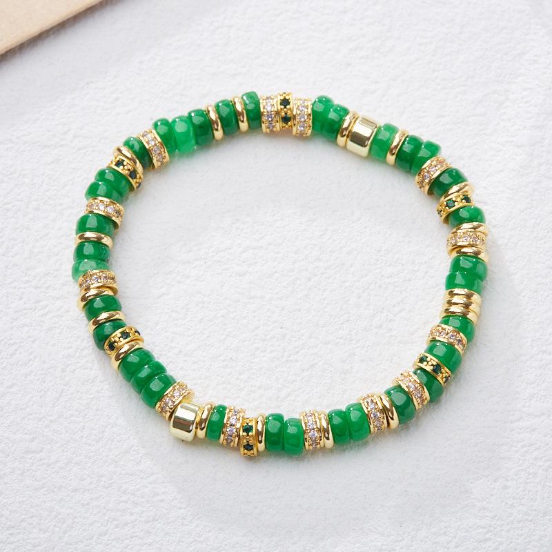 Natural Dopamine Natural Stone Bracelet for Women Rainbow Gold Diamond Multi-Gemstone High-End Texture Friendship Bracelet