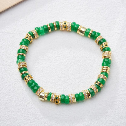 Natural Dopamine Natural Stone Bracelet for Women Rainbow Gold Diamond Multi-Gemstone High-End Texture Friendship Bracelet