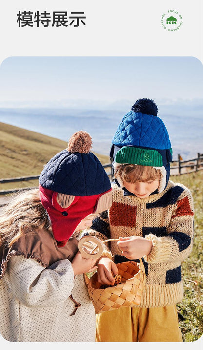 Children's Hat Winter Baby Lei Feng Hat Autumn Winter Boys Girls Kids Korean Style Fleece Lined Warm Ear Protection Hat