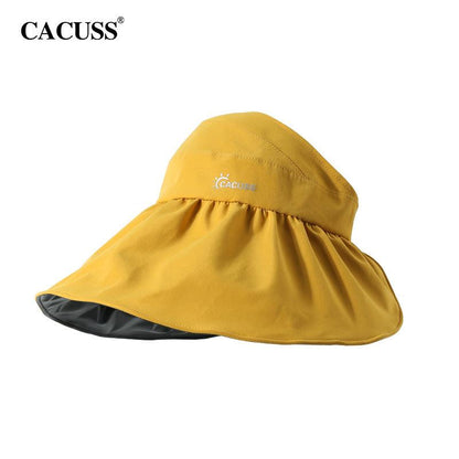 Spring and Summer Sun Hat Women's Big Brim Foldable Shell-like Bonnet Ice Silk Anti-Bacteria UV Protection Topless Hat