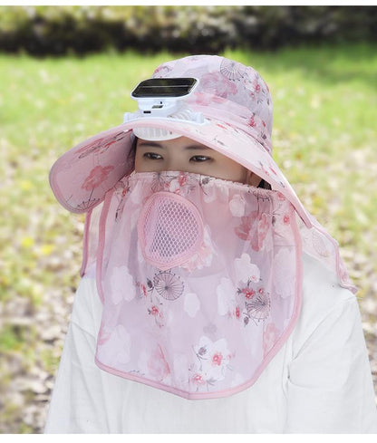 Suitable for Adults Summer Solar Digital Display Charging Fan Hat Wide Brim Greenhouse Work Farming Tea Picking Sunshade Sun Protection Hat
