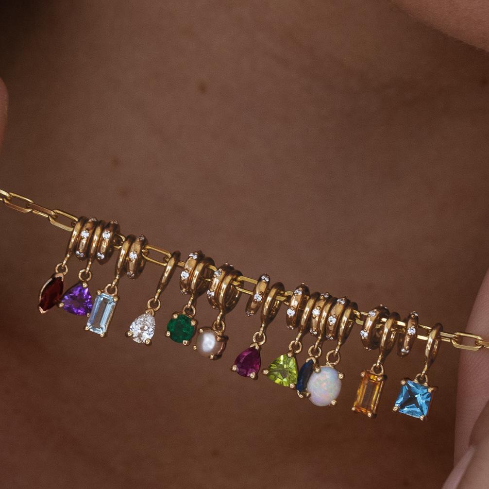 In Stock Classic Elements DIY December Birthstone Zircon Pendant for Women Mother's Day Color Retention Vacuum Furnace Plated 18K Gold