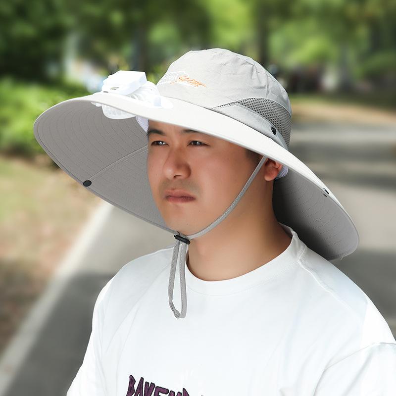 Summer Rechargeable Multi-Fan Hat Pastoral Outdoor Play Work Travel Sunshade Face Shield Wide Brim Sun Hat