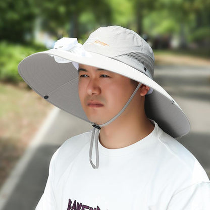 Summer Rechargeable Multi-Fan Hat Pastoral Outdoor Play Work Travel Sunshade Face Shield Wide Brim Sun Hat