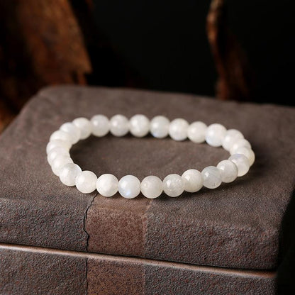 Brazilian Natural White Moonstone Bracelet Original DIY Single Circle Bracelet Female Moonstone Jewelry Jewelry Hand Accessories