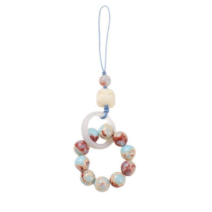 Original Design 10MM Shoushan Stone Pendant Ivory Fruit Awakening Lion National Trend Design Keychain Phone Chain Bag Pendant