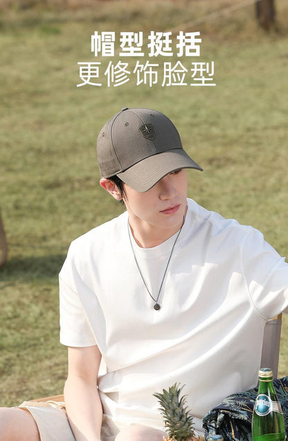 Men's Hard Top Baseball Cap Pure Cotton Comfortable Versatile Duckbill Cap Spring Summer Korean Style Large Head Circumference Hat