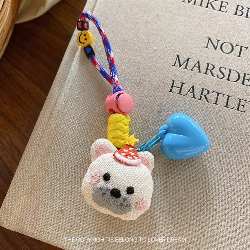 New Cartoon Doll Heart-shaped Lanyard Hanging Ornament Sweet Cute Keychain Bag Pendant Adjustable Lanyard