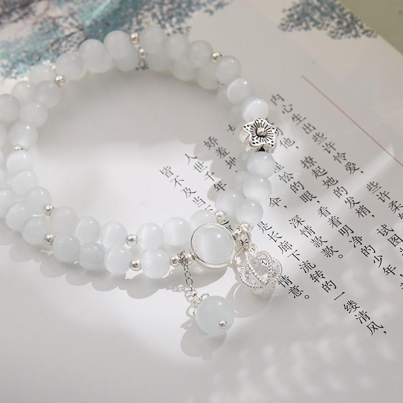 Cat's Eye Stone Bracelet for Women, Temple Style Bracelet, Hangzhou Proxy, Xiaohongshu Internet Celebrity Style, National Style Bracelet