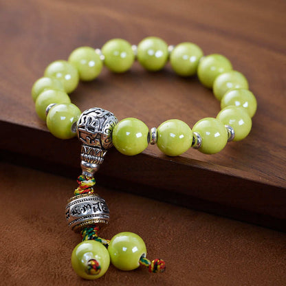 2025 Year of the Snake Yongxiang Ash Glaze Bracelet Ash Porcelain Vajra Glaze Bracelet Temple Blessing Gift