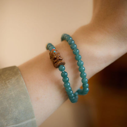 Natural Blue Water Jade Bracelet for Women Zakira Ram New Chinese Style Double Circle Bracelet Zakira Empress Tibetan Style Bracelet