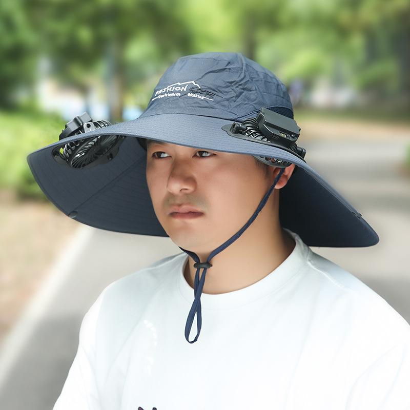 Summer Rechargeable Multi-Fan Hat Pastoral Outdoor Play Work Travel Sunshade Face Shield Wide Brim Sun Hat