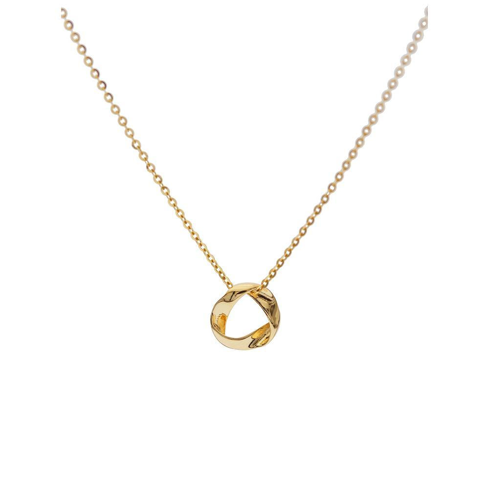 All-over S925 Sterling Silver Gold-plated Necklace for Women Mobius Elegant Versatile Pendant Beautiful Simple Collarbone Chain