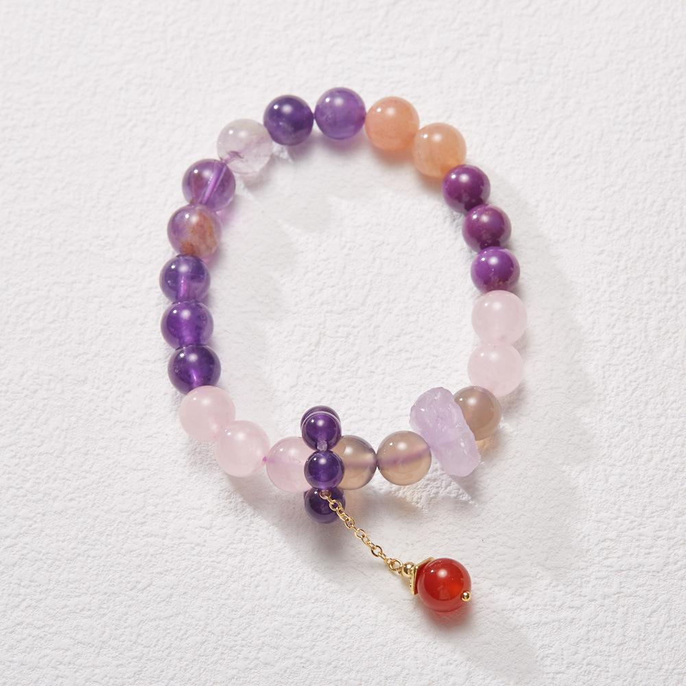 Nine Purple Fire Bracelet for Women Amethyst Purple Phantom Design Crystal Gemstone DIY Bracelet Collection