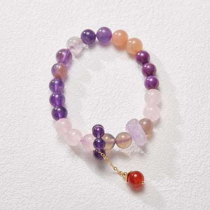 Nine Purple Fire Bracelet for Women Amethyst Purple Phantom Design Crystal Gemstone DIY Bracelet Collection