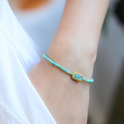 Natural Turquoise Bracelet for Women S925 Silver Inlaid Blue Water Jade Exquisite Texture Bracelet Best Friend Gift