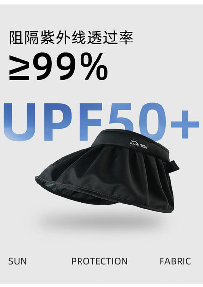 Spring and Summer Sun Hat Women's Big Brim Foldable Shell-like Bonnet Ice Silk Anti-Bacteria UV Protection Topless Hat