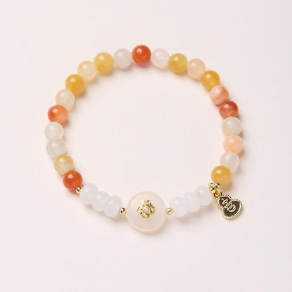Natural 6MM Gold Silk Jade Bracelet for Women New Chinese Style Gourd Vintage High-end Jade Bracelet