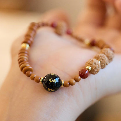 Original Rudraksha Bracelet Olivine Tea Crystal Agate Crystal Couple Bracelet