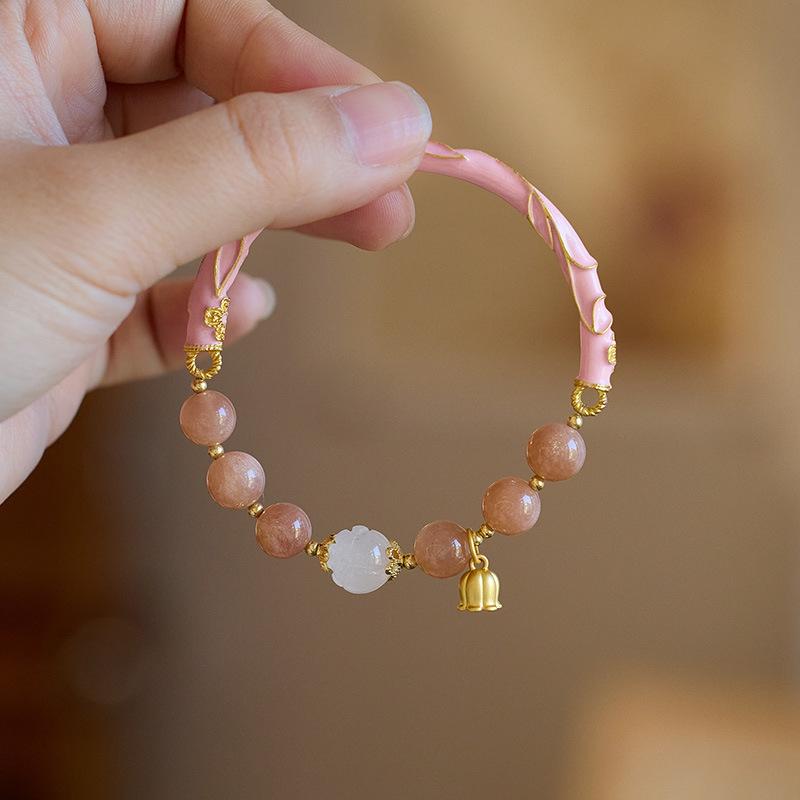 Xianji Same Style Half-Life Natural Sunstone Bracelet for Women Lily of the Valley Ruyi Half Bracelet Best Friend Gift