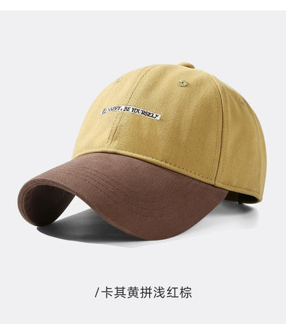 Spring Summer New Pure Cotton Baseball Cap Women Fashion Color-Block Soft Top Duckbill Cap Men Outdoor Casual Versatile Sun Hat