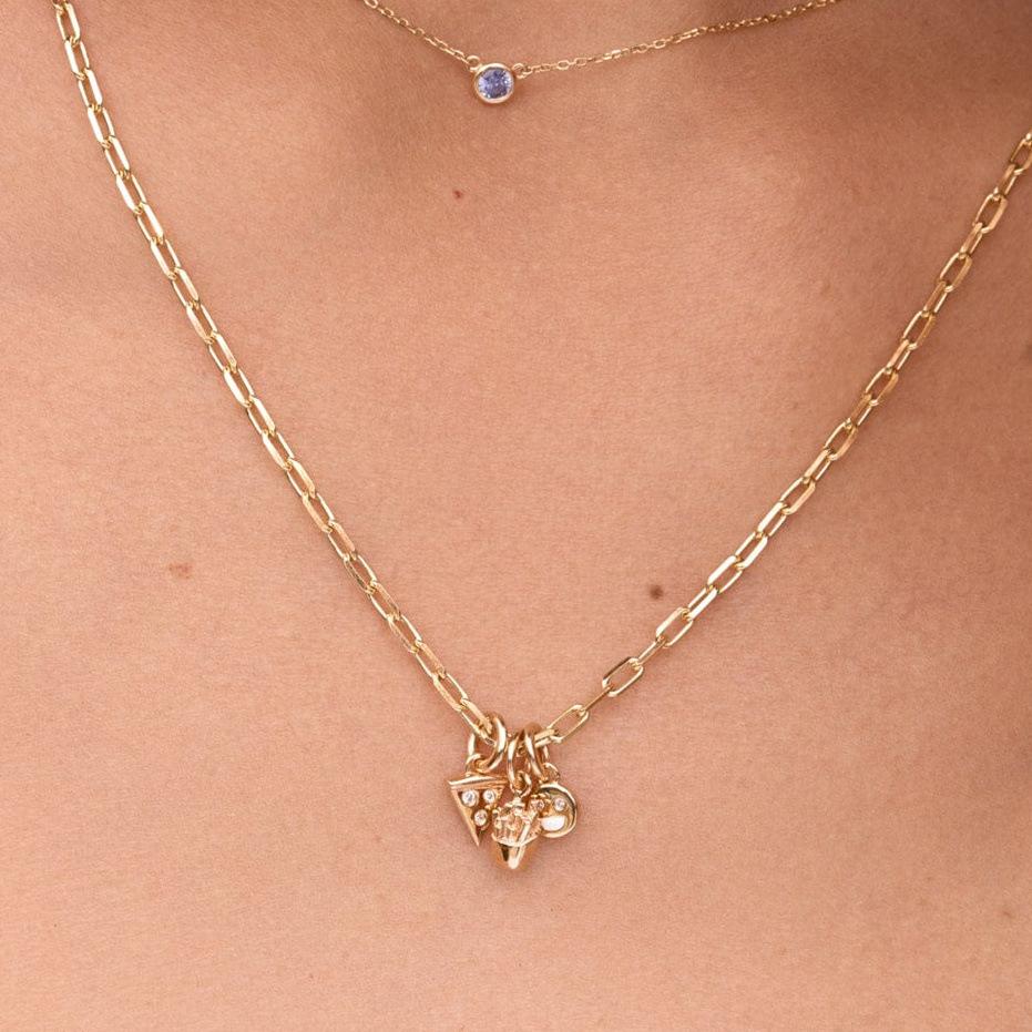In Stock Classic Elements DIY December Birthstone Zircon Pendant for Women Mother's Day Color Retention Vacuum Furnace Plated 18K Gold