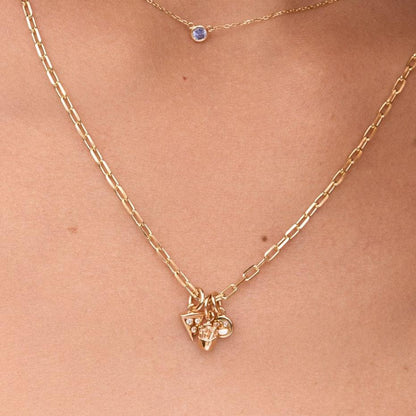 In Stock Classic Elements DIY December Birthstone Zircon Pendant for Women Mother's Day Color Retention Vacuum Furnace Plated 18K Gold