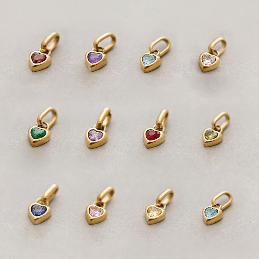 Titanium Steel Necklace Rectangular December Birthstone Pendant Colorful Zircon Clavicle Chain for Women Color Retention 18K Gold Plated Color Retention