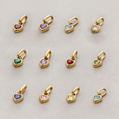 Titanium Steel Necklace Rectangular December Birthstone Pendant Colorful Zircon Clavicle Chain for Women Color Retention 18K Gold Plated Color Retention