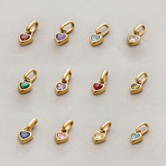 Titanium Steel Necklace Rectangular December Birthstone Pendant Colorful Zircon Clavicle Chain for Women Color Retention 18K Gold Plated Color Retention