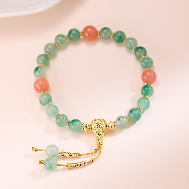 Natural 8MM African Jade Bracelet Neon Jade Necklace Earrings Bracelet Festival Chinese Style Gift