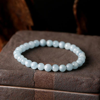 Jewelry Brazilian Natural Aquamarine Bracelet DIY Single Circle Bracelet Women's Happiness Gemstone