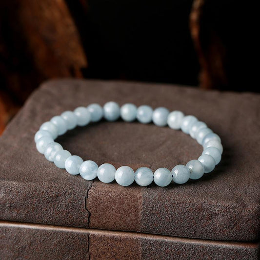 Jewelry Brazilian Natural Aquamarine Bracelet DIY Single Circle Bracelet Women's Happiness Gemstone