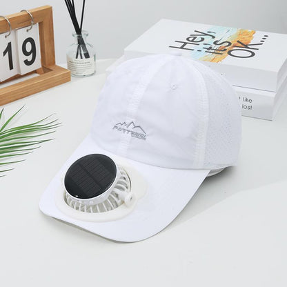 Summer Solar Charging Digital Display Fan Outdoor Quick-Dry Sunshade Sun Protection Wide Breathable Brim Hat Baseball Cap
