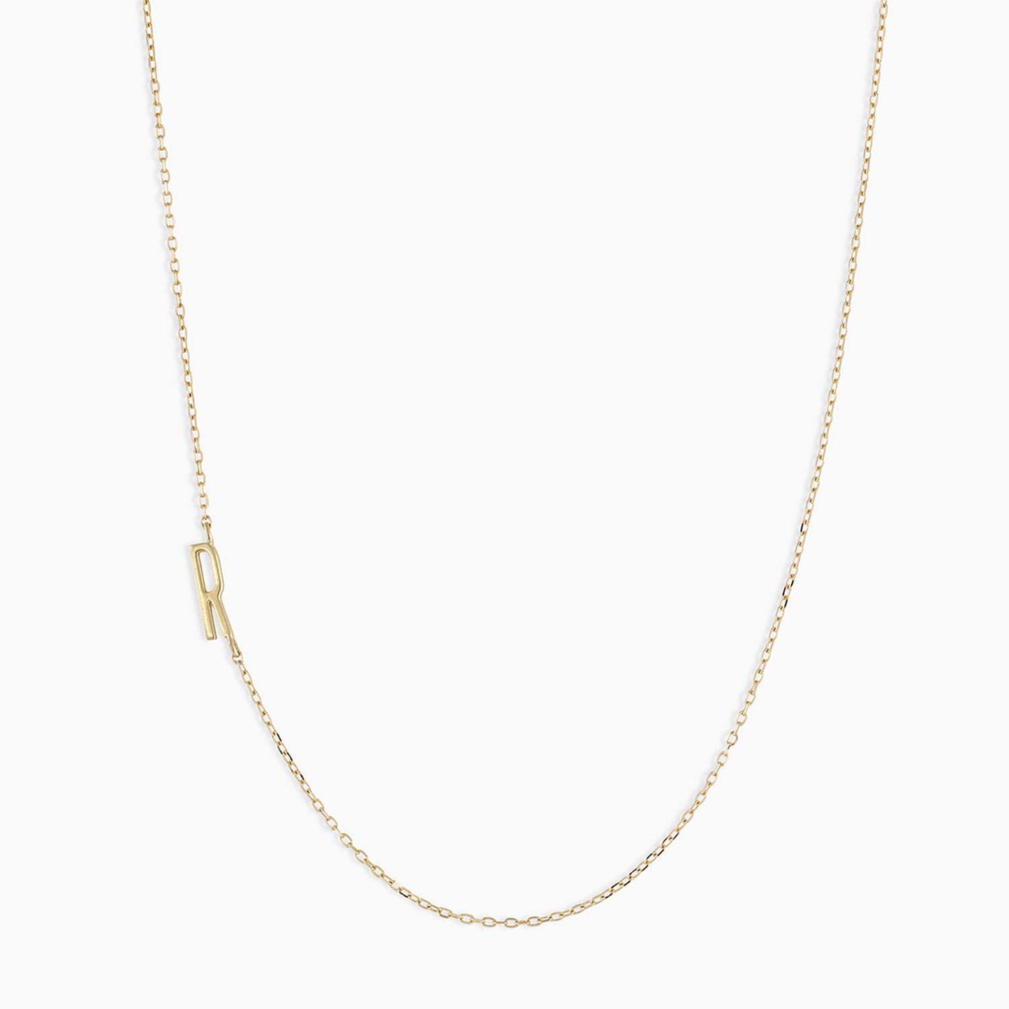 Titanium Steel High Color Retention 26 Letters Capital Initial Necklace for Women Clavicle Chain Gold Plated