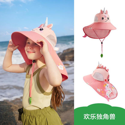 Children's Sun Hat UV Protection Baby Sunshade Sun Hat Boys Girls Summer Beach Hat Wide Brim