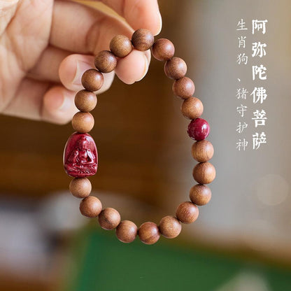 Milk Fragrance Barbie Sandalwood Twelve Zodiac Birth Year Bracelet Original Mine Purple Gold Cinnabar Birth Buddha Dragon Year Bracelet